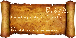 Balatonyi Árvácska névjegykártya